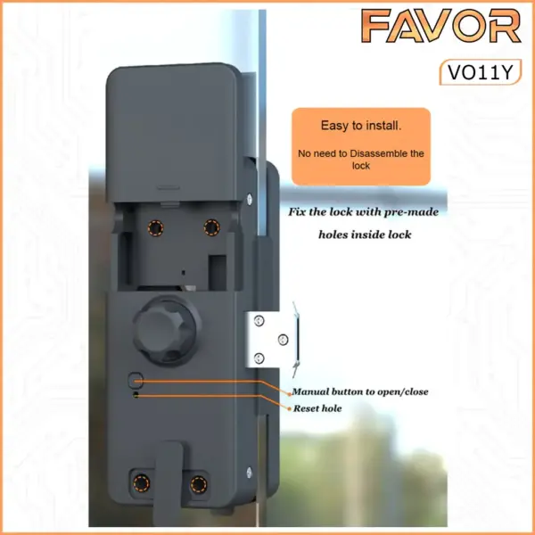 Smart Door Lock Favor VO11Y Pintu Kaca 06