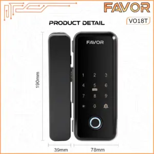 Smart Door Lock Pintu Kaca - Favor VO18T - 02