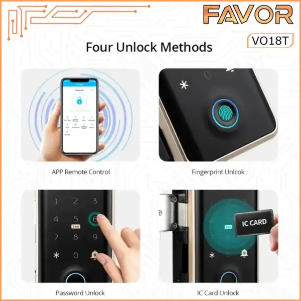 Smart Door Lock Pintu Kaca - Favor VO18T - 04