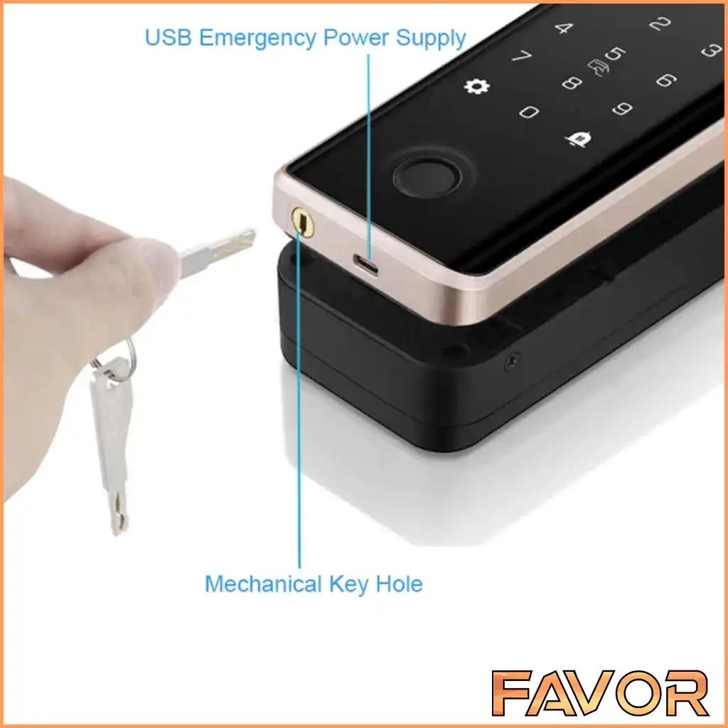 Smart Door Lock Pintu Kaca - Favor VO18T - 05