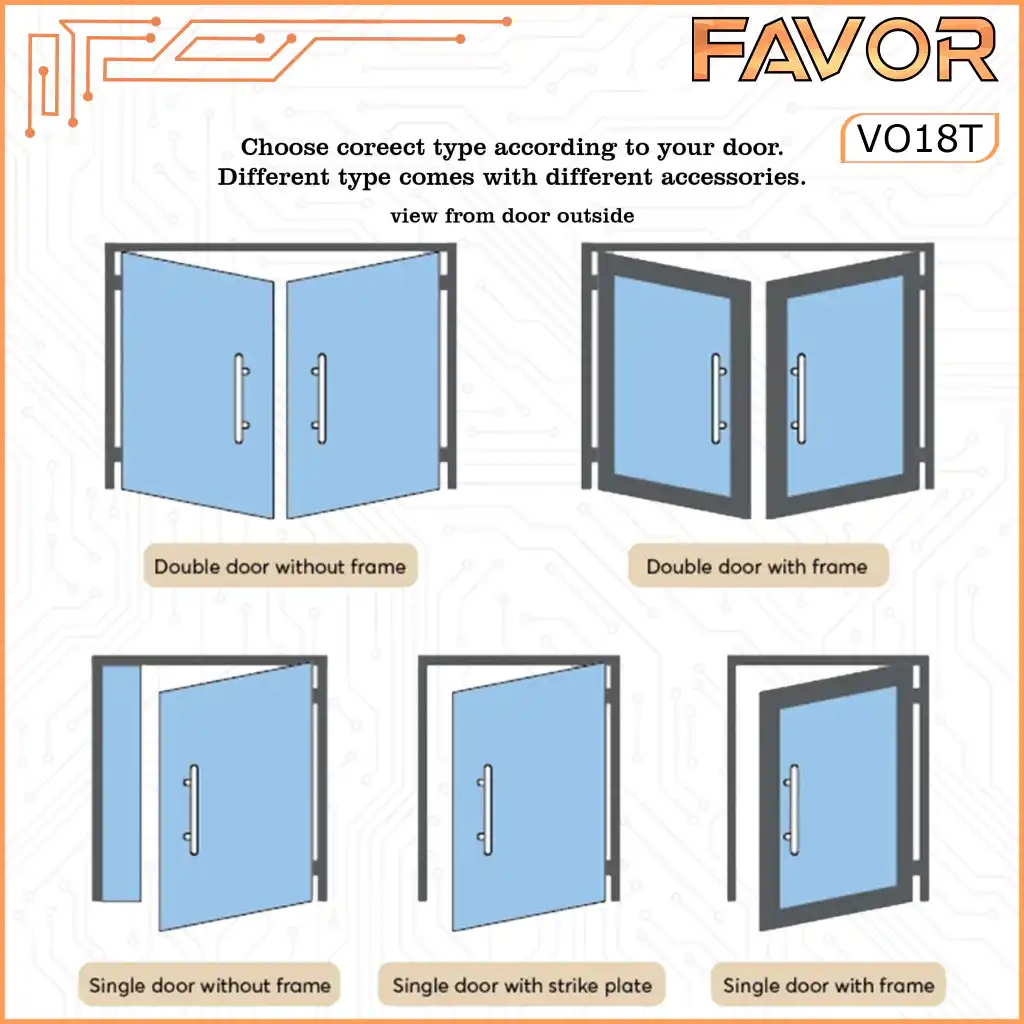Smart Door Lock Pintu Kaca - Favor VO18T - 08