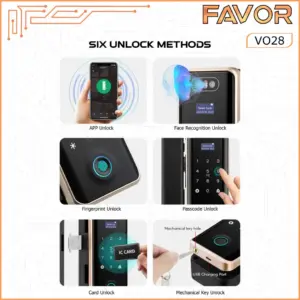 Smart Door Lock Pintu Kaca - Favor VO28 - 04
