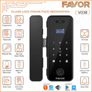Smart Lock Pintu Kaca - Favor VO38 - 01