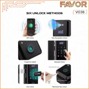 Smart Lock Pintu Kaca - Favor VO38 - 05