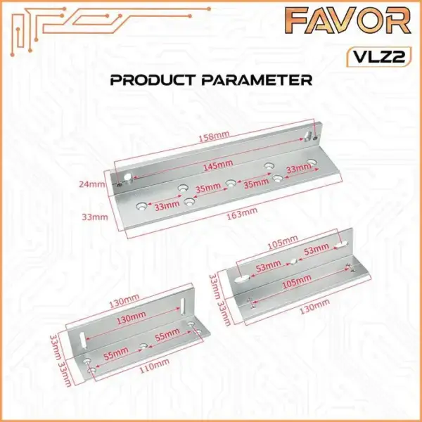 Bracket ZL Magnetic Lock 180 kg - Favor VLZ2 02