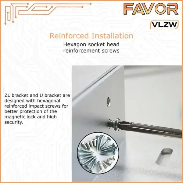 Bracket ZL Waterproof Magnetic Lock 280 kg - Favor VLZW 05