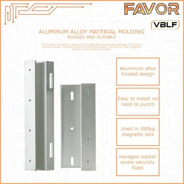 Bracket ZU Frameless Magnetic Lock 280 kg - Favor VBLF 03