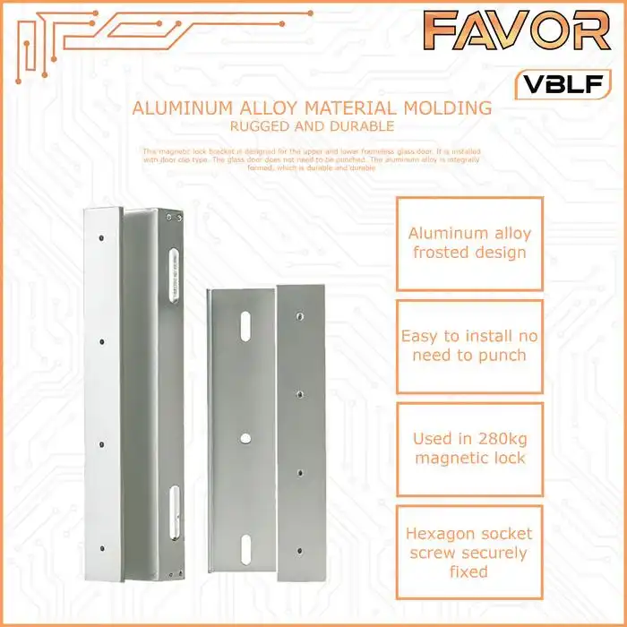 Bracket ZU Frameless Magnetic Lock 280 kg - Favor VBLF 03