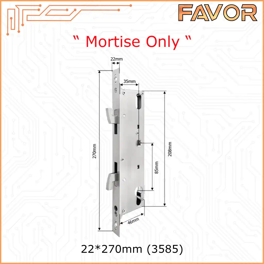 FAVOR Mortise Smart Door Lock Swing - Sliding - Deadbolt - SingleLatch 02