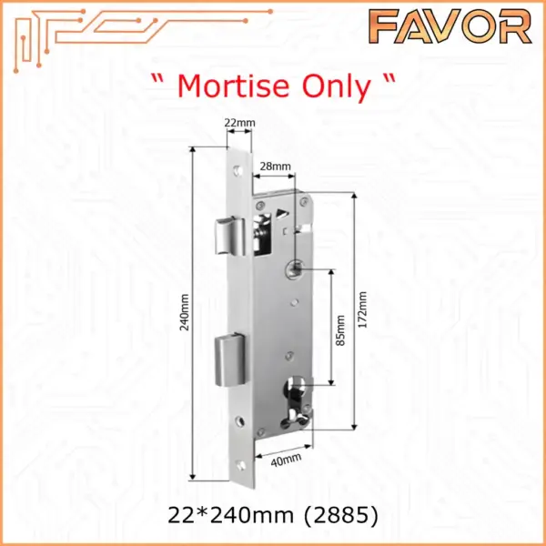 FAVOR Mortise Smart Door Lock Swing - Sliding - Deadbolt - SingleLatch 05