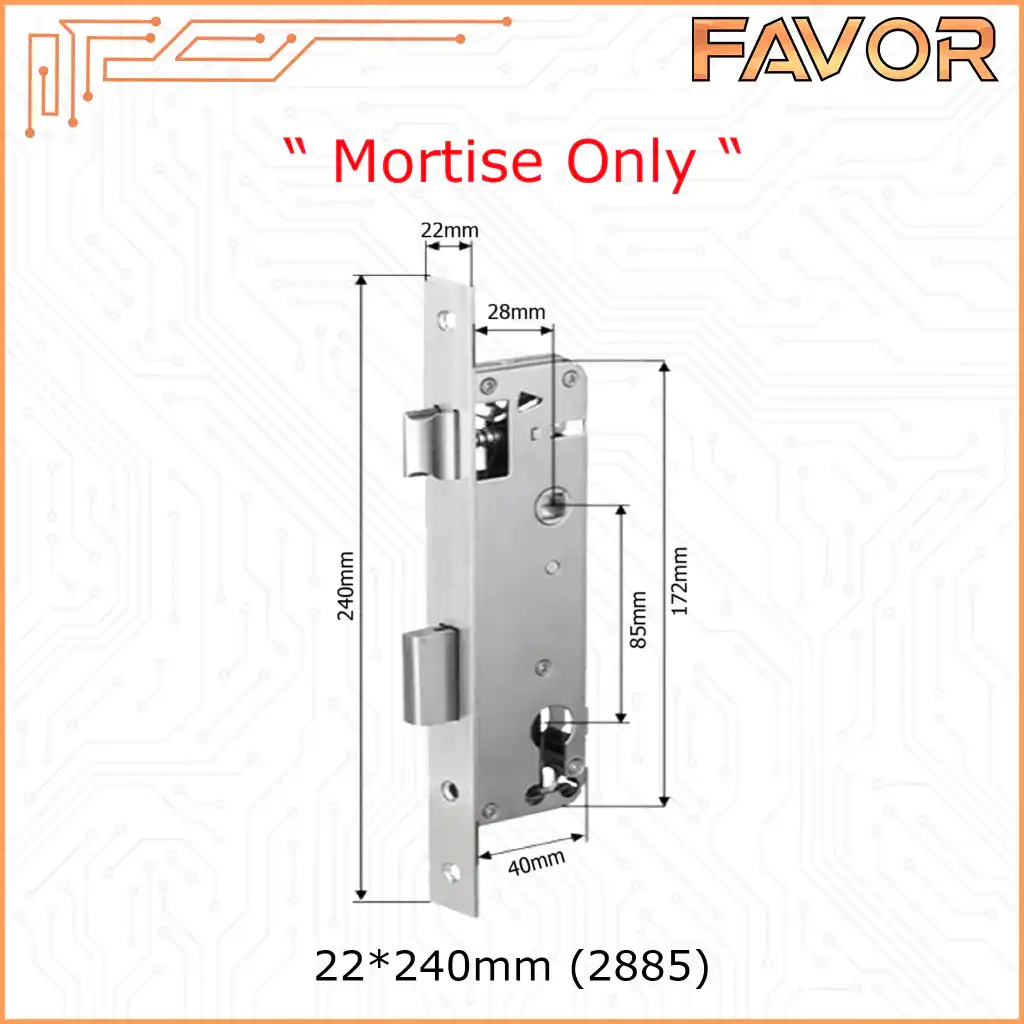 FAVOR Mortise Smart Door Lock Swing - Sliding - Deadbolt - SingleLatch 05
