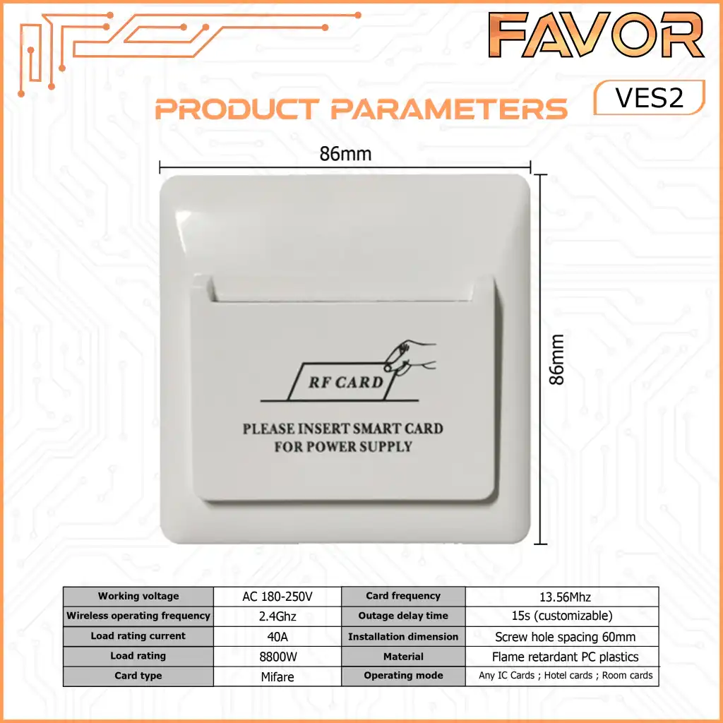 Hotel Energy Saver Switch - Favor VES2 03