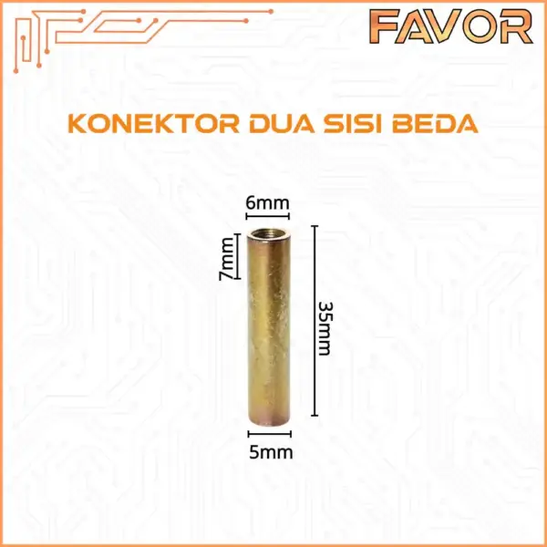 Konektor Penghubung Mur Smart Door Lock Favor - Dua Sisi Beda