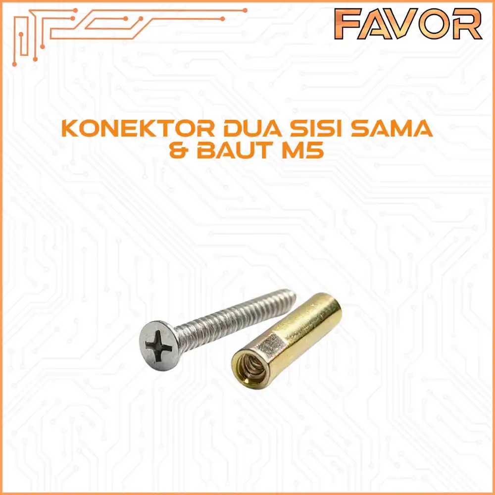 Konektor Penghubung Mur Smart Door Lock Favor - Dua Sisi Sama + Baut M5