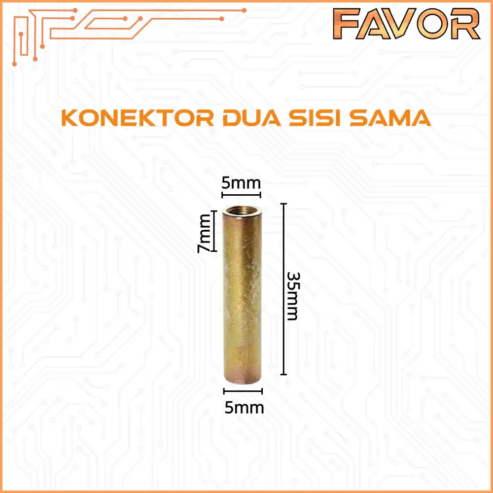 Konektor Penghubung Mur Smart Door Lock Favor - Dua Sisi Sama