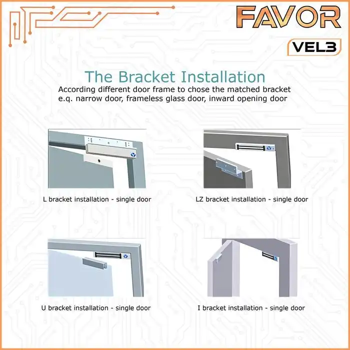 Magnetic Lock 280 kg - Favor VEL3 - Emlock 07