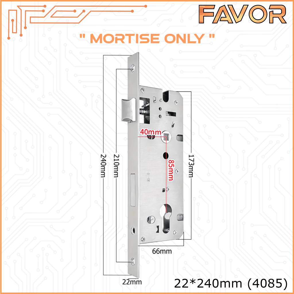 Mortise Smart Door Lock Favor - Swing - Sliding - Deadbolt - Single latch - Image 9