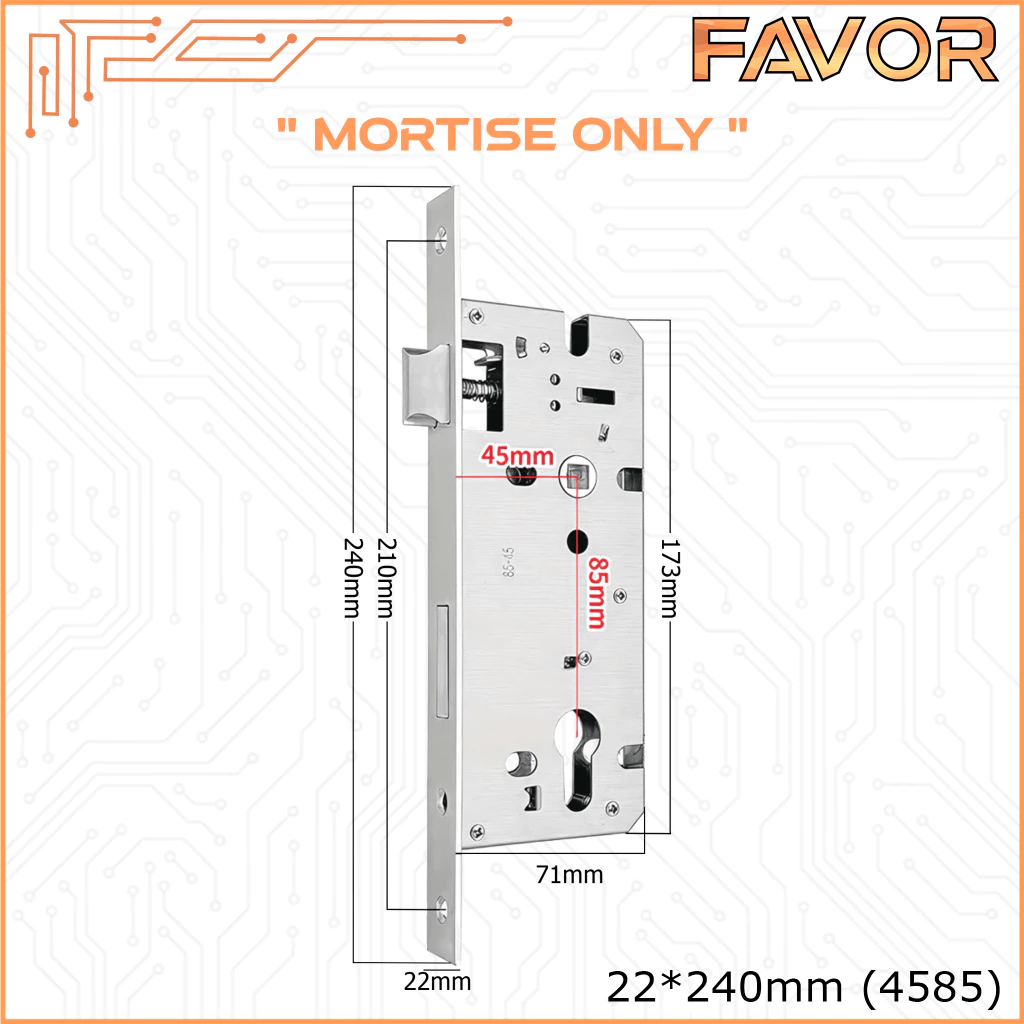 Mortise Smart Door Lock Favor - Swing - Sliding - Deadbolt - Single latch - Image 10