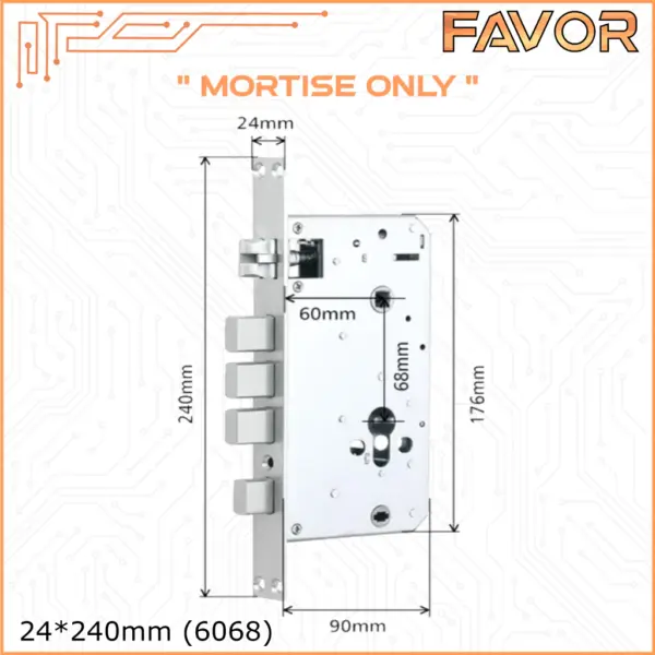 Mortise Smart Door Lock Favor - 6068