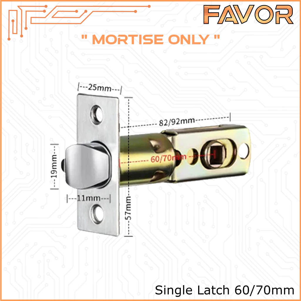 Mortise Smart Door Lock Favor - Single 60-70mm