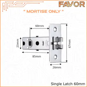 Mortise Smart Door Lock Favor - Single 60mm