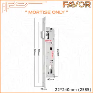 Mortise Smart Door Lock Favor - Swing 22x240mm 2585