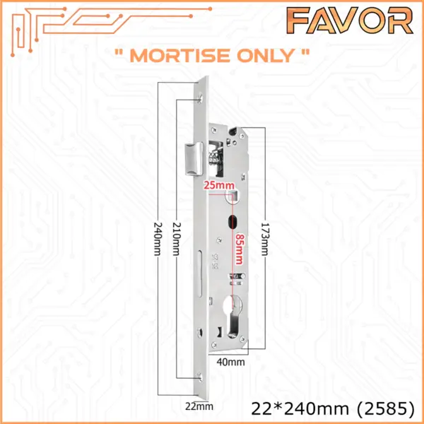 Mortise Smart Door Lock Favor - Swing 22x240mm 2585
