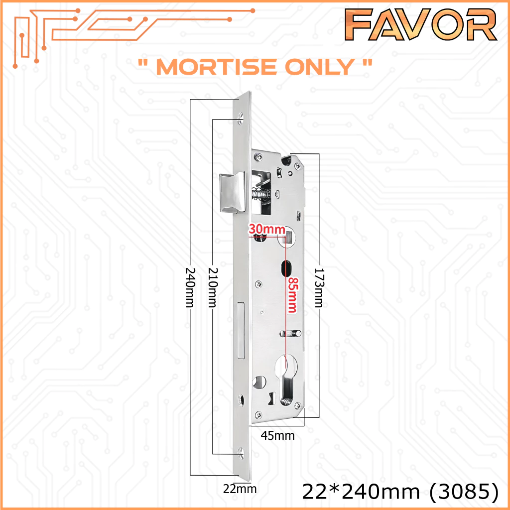 Mortise Smart Door Lock Favor - Swing - Sliding - Deadbolt - Single latch - Image 7