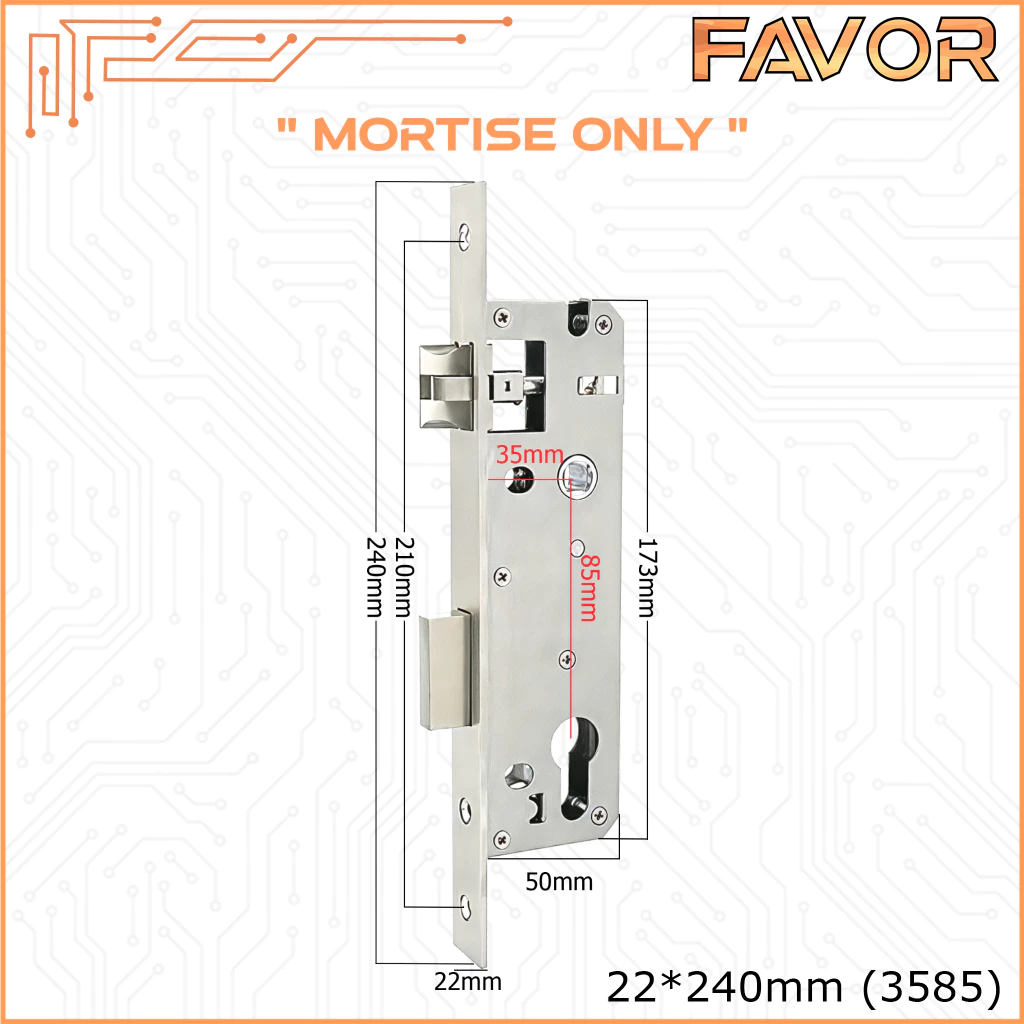 Mortise Smart Door Lock Favor - Swing - Sliding - Deadbolt - Single latch - Image 8