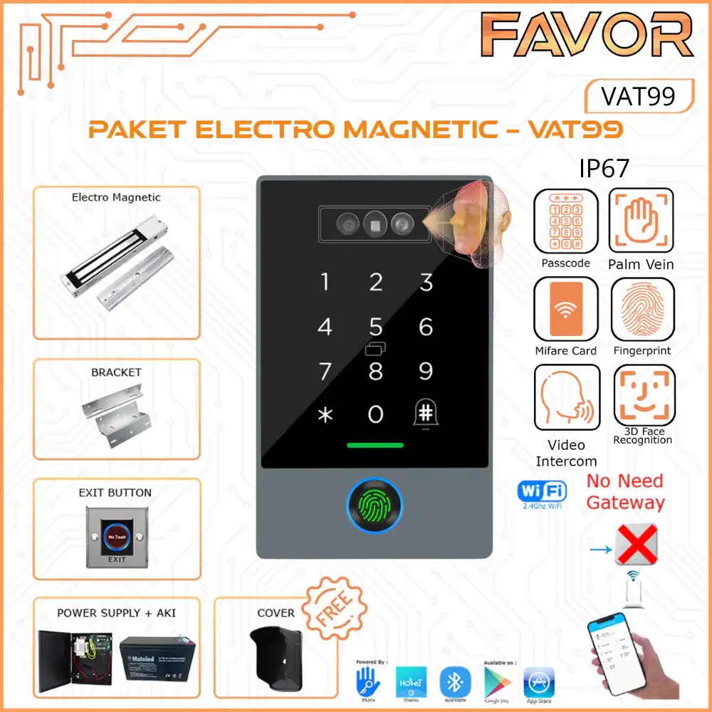 Paket Access Door Smart -Favor VAT99 - Waterproof - Face Recognition
