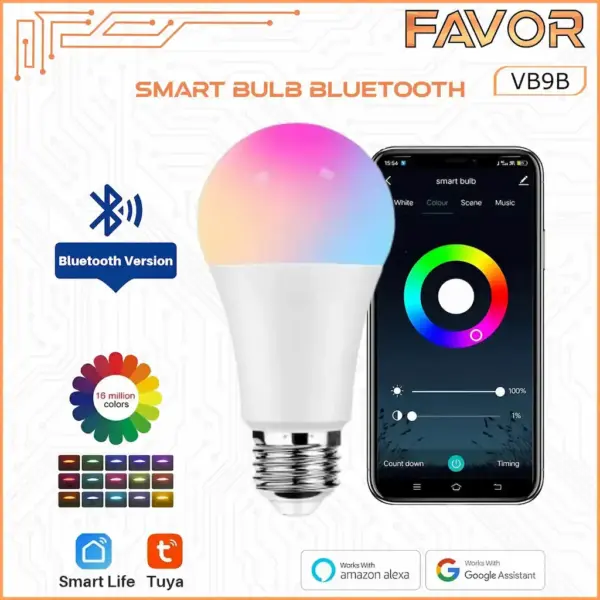 Smart Bulb Lamp 10 Watt RGB + WW - Bluetooth - Favor 01