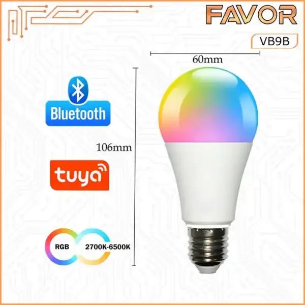 Smart Bulb Lamp 10 Watt RGB + WW - Bluetooth - Favor 04