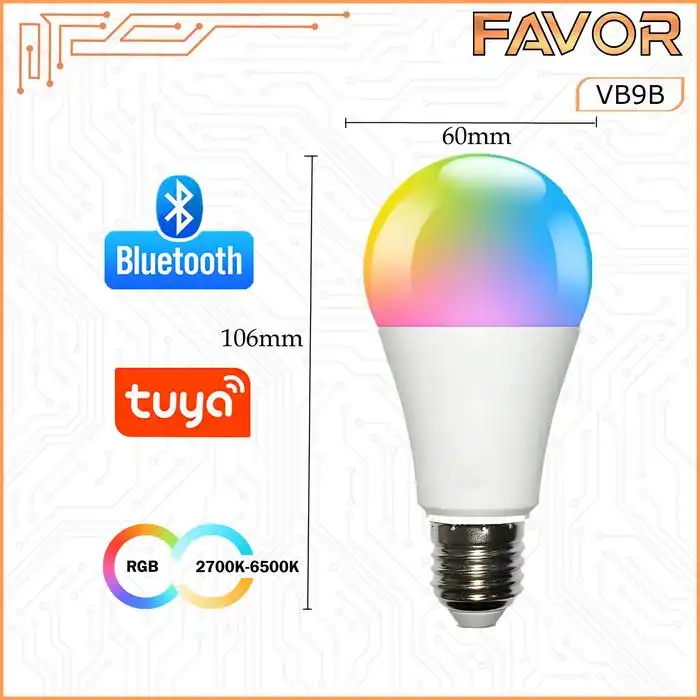 Smart Bulb Lamp 10 Watt RGB + WW - Bluetooth - Favor 04