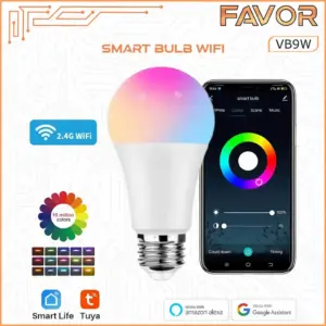 Smart Bulb Lamp 10 Watt RGB + WW - WiFi - Favor 01