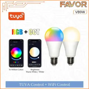Smart Bulb Lamp 10 Watt RGB + WW - WiFi - Favor 05