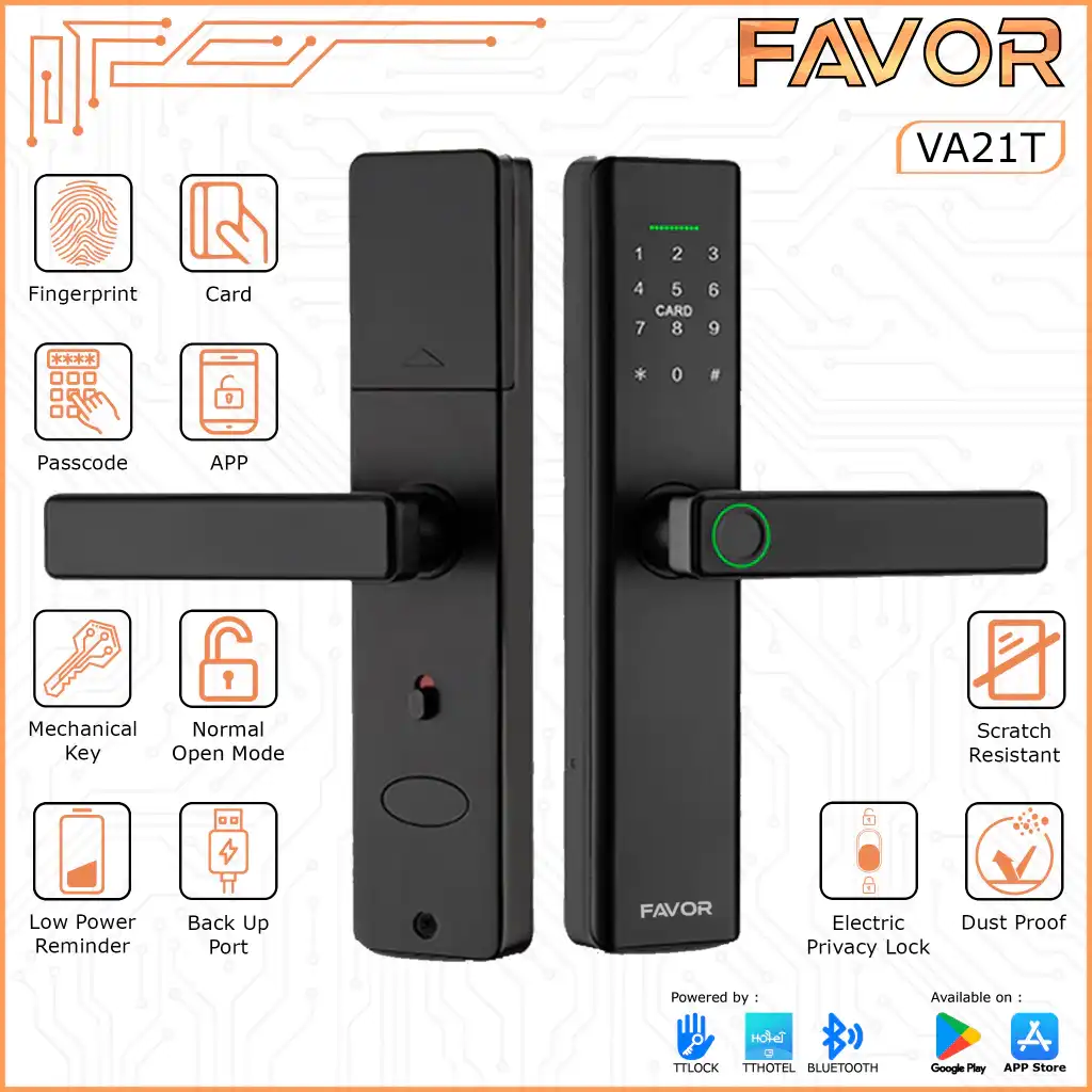 Smart Door Lock - Favor VA21T - Kunci Fingerprint 01