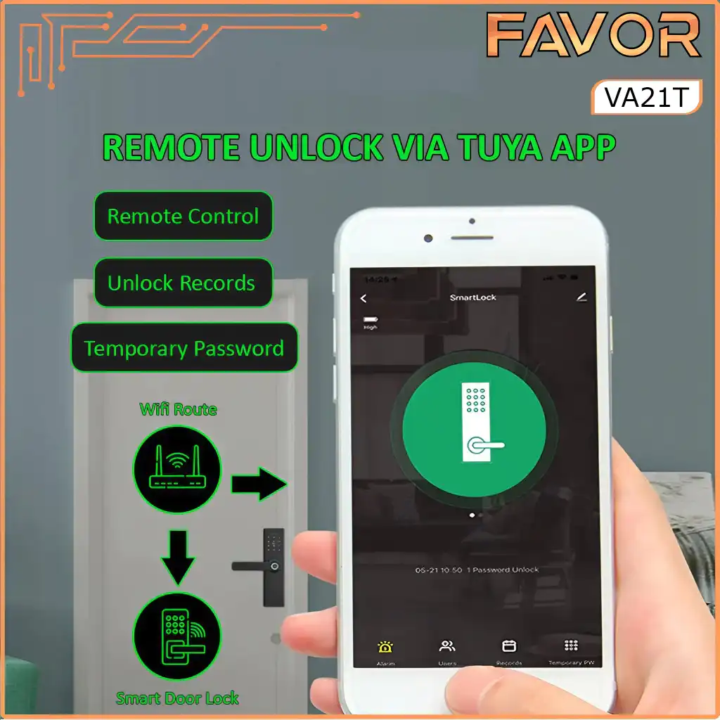 Smart Door Lock - Favor VA21T - Kunci Fingerprint 03
