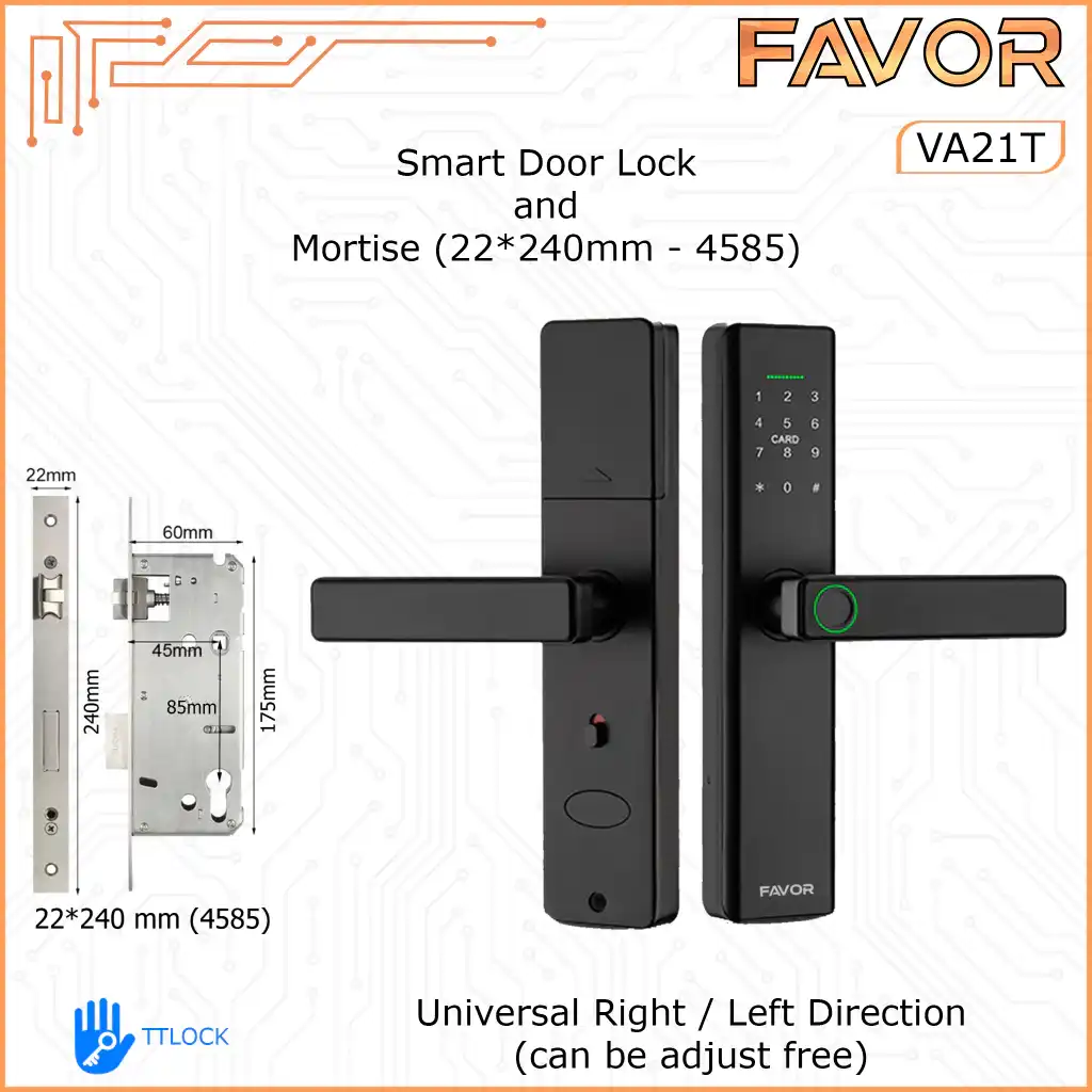 Smart Door Lock - Favor VA21T - Kunci Fingerprint -240mm 4585