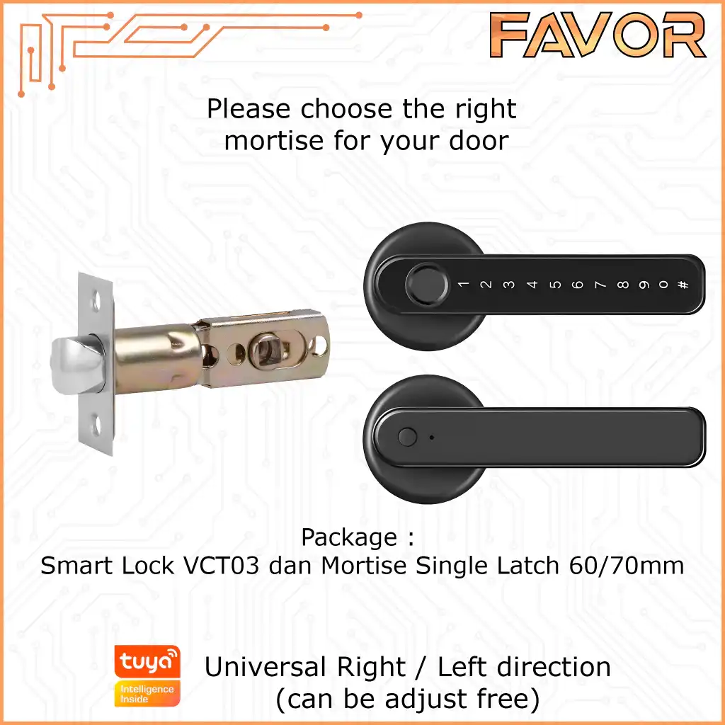 Smart Door Lock Favor VCT03 - Gagang Pintu Elektrik 07