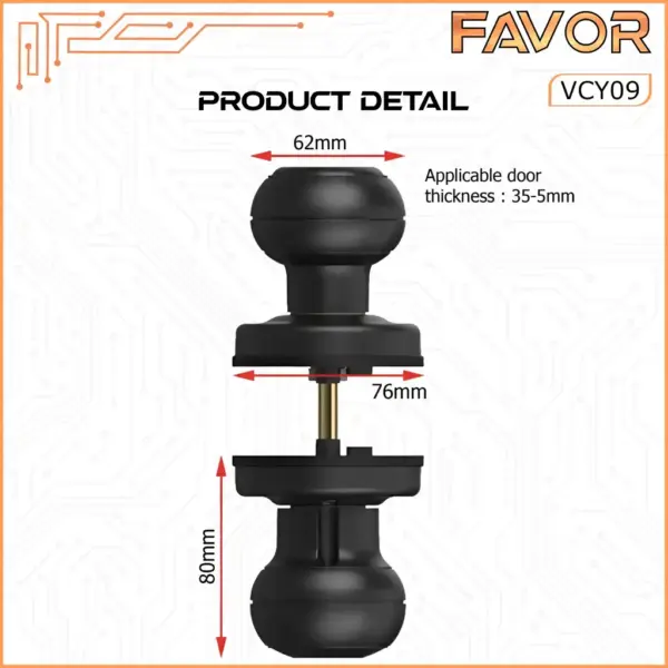 Smart Door Lock Favor VCY09 - Handle Knob 03