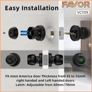 Smart Door Lock Favor VCY09 - Handle Knob 06