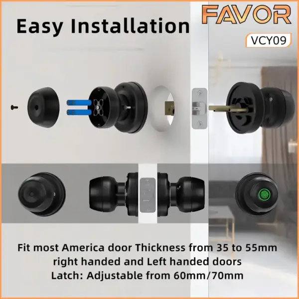Smart Door Lock Favor VCY09 - Handle Knob 06