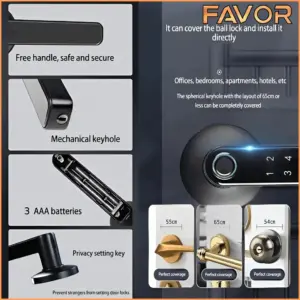 Smart Door Lock Favor VD06Y - Gagang Pintu Elektronik 04