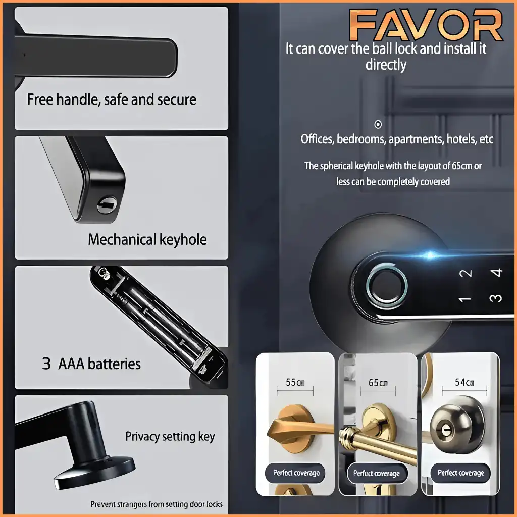 Smart Door Lock Favor VD06Y - Gagang Pintu Elektronik 04