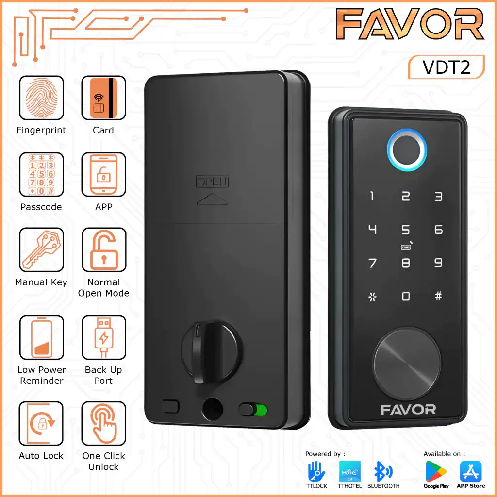 Smart Door Lock Favor VDT2 - Gagang Pintu Otomatis 01