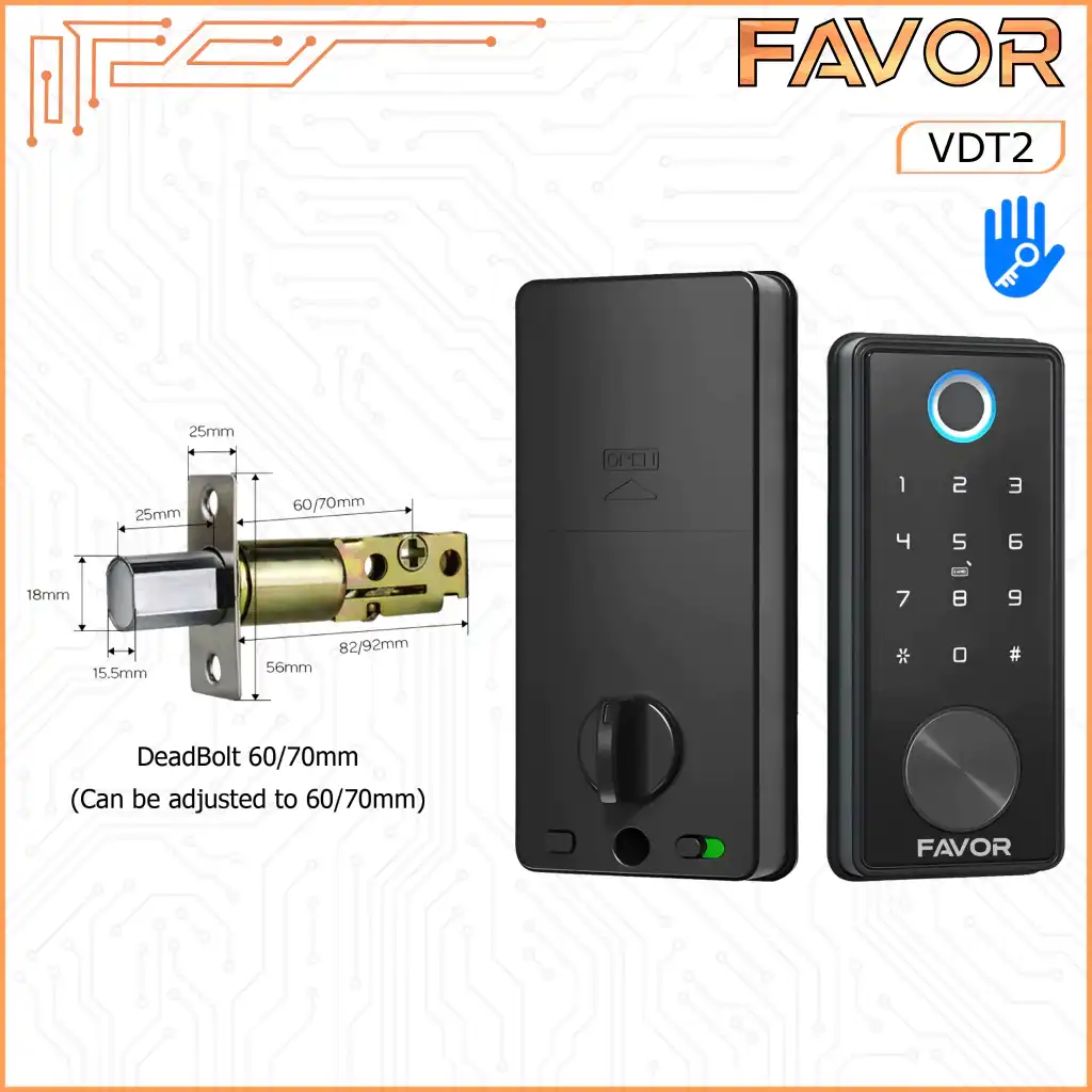 Smart Door Lock Favor VDT2 - Gagang Pintu Otomatis 09