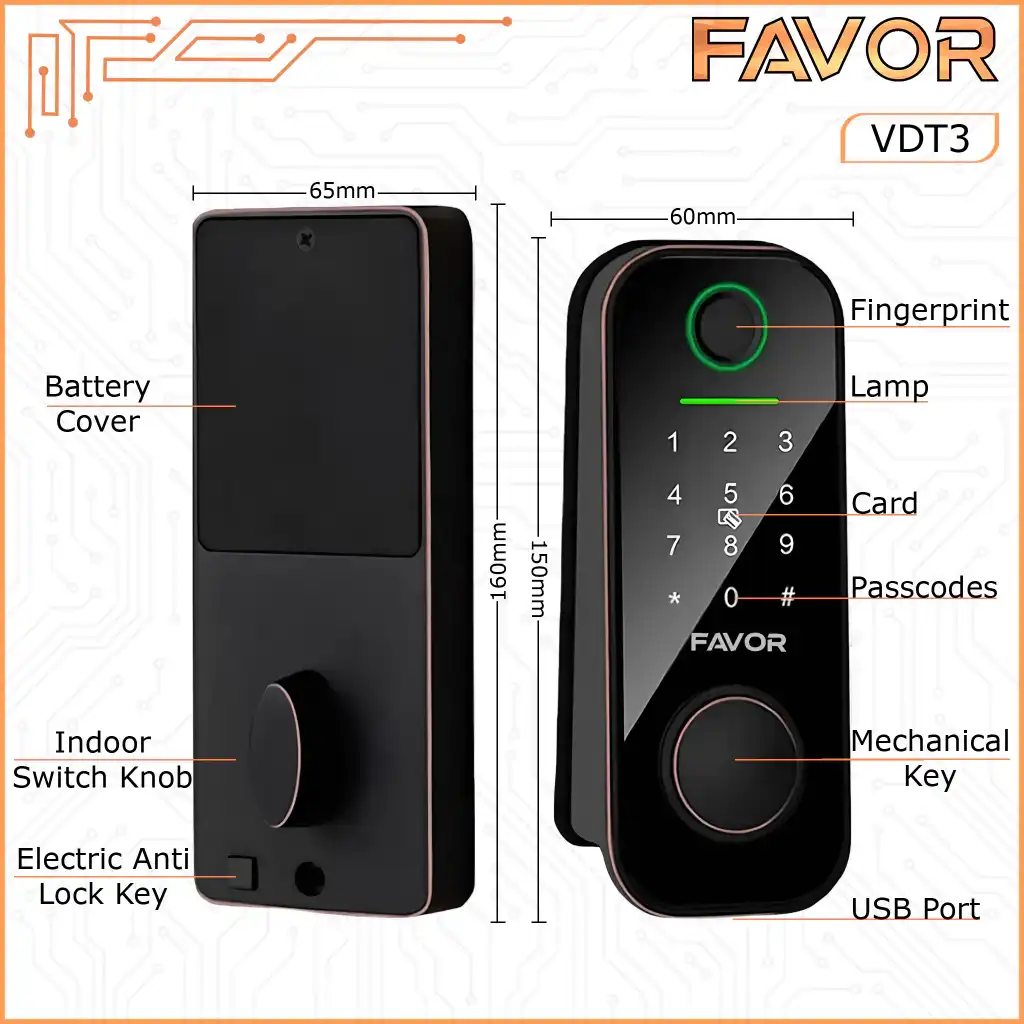 Smart Door Lock - Favor VDT3 - Deadbolt 03