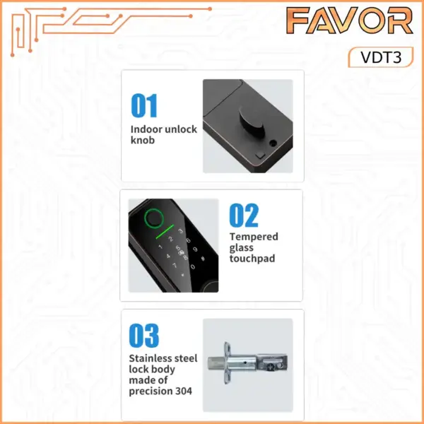 Smart Door Lock - Favor VDT3 - Deadbolt 05