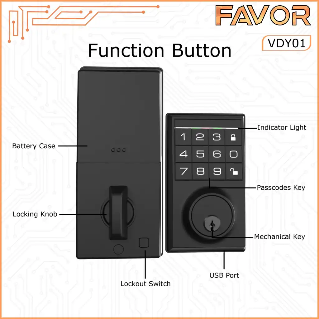 Smart Door Lock - Favor VDY01 - Deadbolt 04