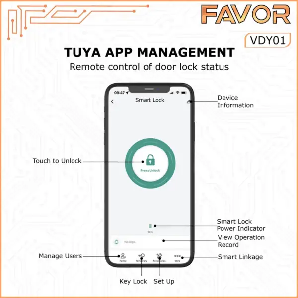 Smart Door Lock - Favor VDY01 - Deadbolt 08
